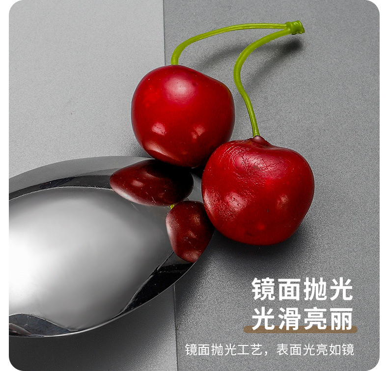 仿木纹夹柄不锈钢西餐具刀叉勺套装牛排刀甜品勺网红高档餐厅详情8