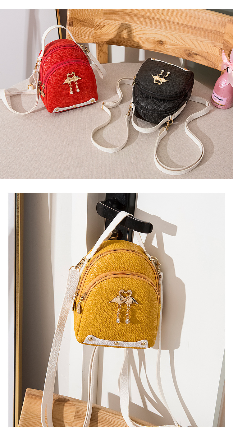 女士 撞色骨条大荔枝纹天鹅小背包 2020夏韩版新品斜挎单肩手机包详情18