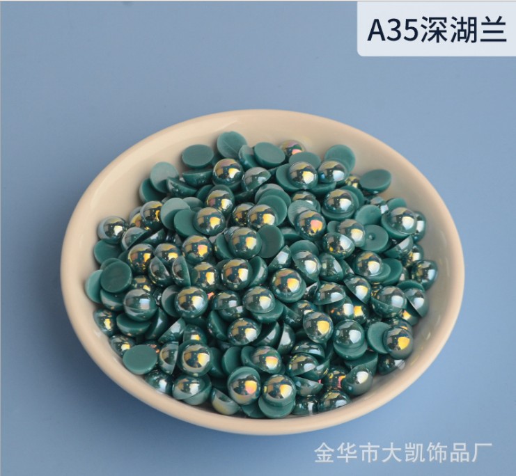 AB Water Lily, AB semi-circular pearl, mobile beauty, AB semi-circular pearl, diy nail art, pearl accessories, flat bottom pic 30