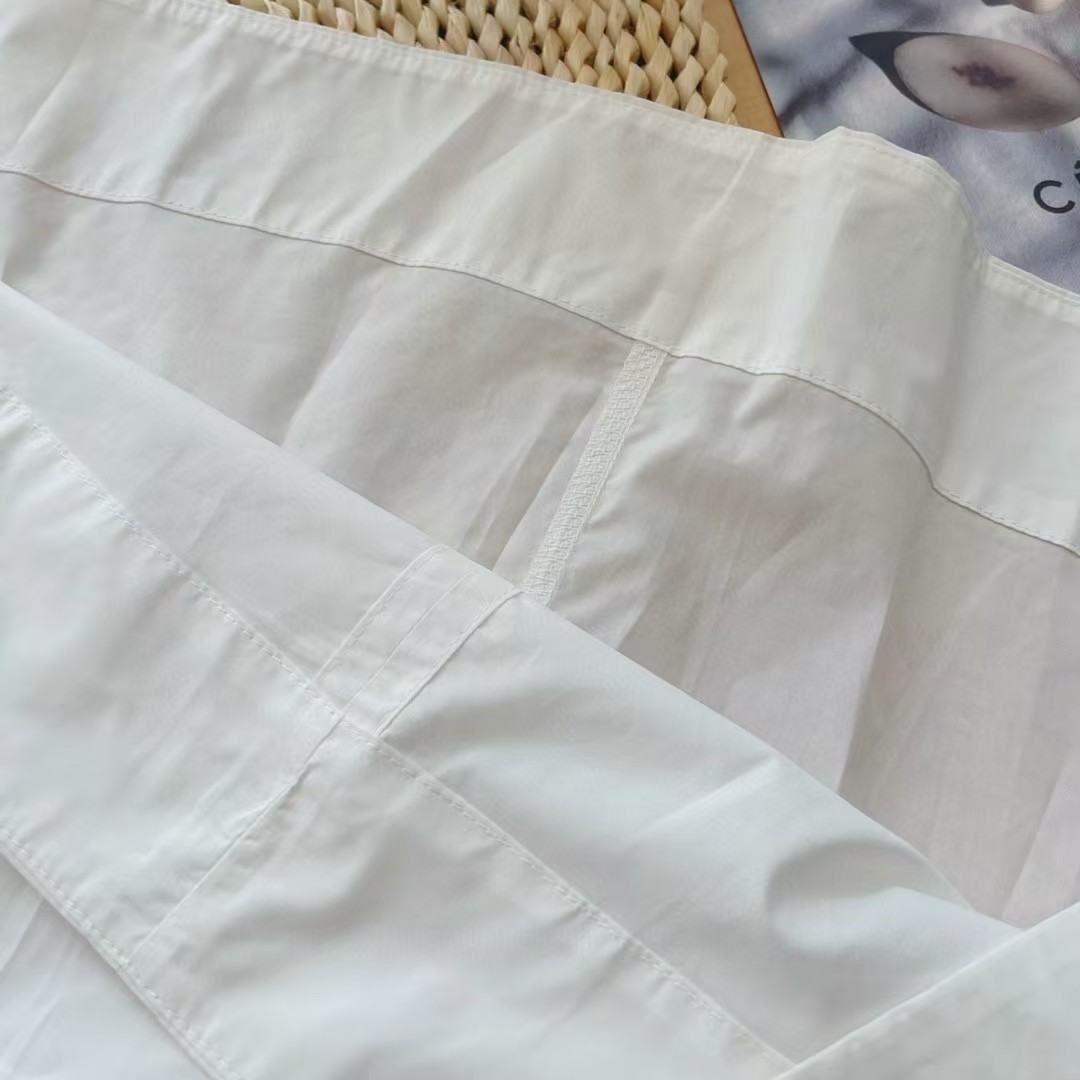 In stock ~ Korean egg's 24 autumn edition gentle lantern sleeve white shirt, long-sleeved slimming round-neck shirt for women pic 30