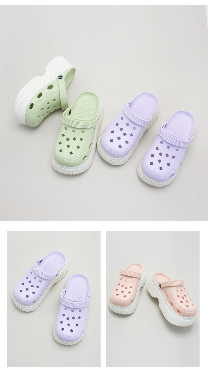 厚底洞洞鞋女夏季ins潮增高松糕户外防滑外穿透气踩屎感沙滩拖鞋详情13