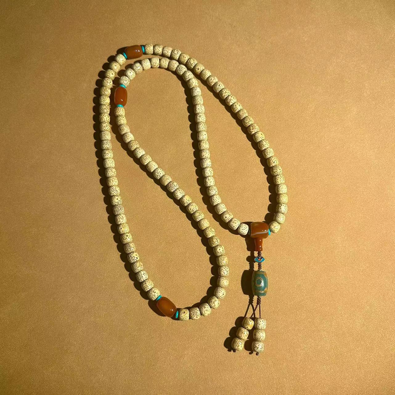 原生态星月菩提佛珠手串 星月菩提108颗佛珠海南黄金籽菩提念珠多圈手串玛瑙天珠文玩批发详情26