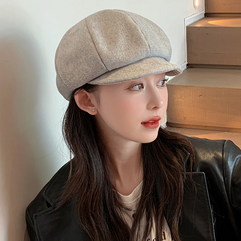 Otoño-invierno 2022 gorra de octagón niño japonés artes y artes sombrero de periódico versátil Señora Inglesa lengua de pato pintor boina pic 5