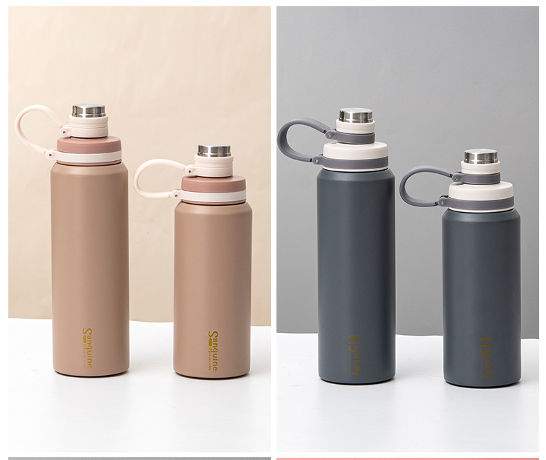 Personalized and trendy Gedu sports insulated cup, 304 stainless steel, large capacity, simple and portable, handle outdoor travel cup pic 9