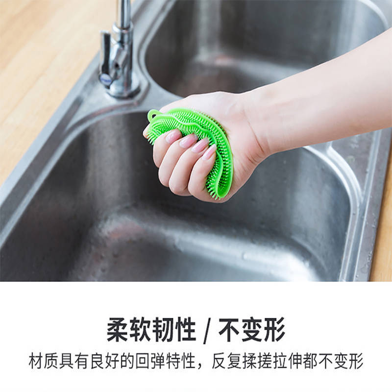 多功能硅胶洗碗刷不易沾油抹布 双面硅胶清洁刷 厨房刷锅洗碗家用详情12