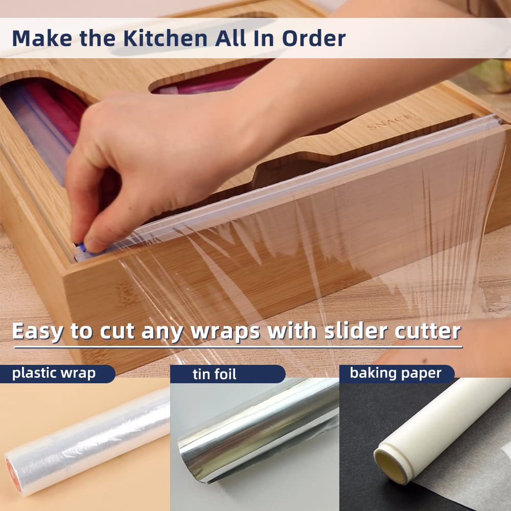 Cross-border best-selling sealed bag storage box, bamboo drawer storage box, kitchen sundries organizing bamboo box pic 3