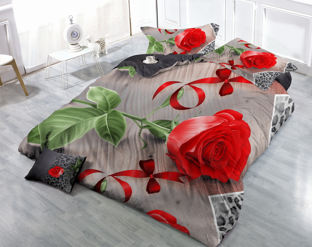 Wholesale of 3D four-piece sets of printed bedding for export with active brushed large patterns pic 20