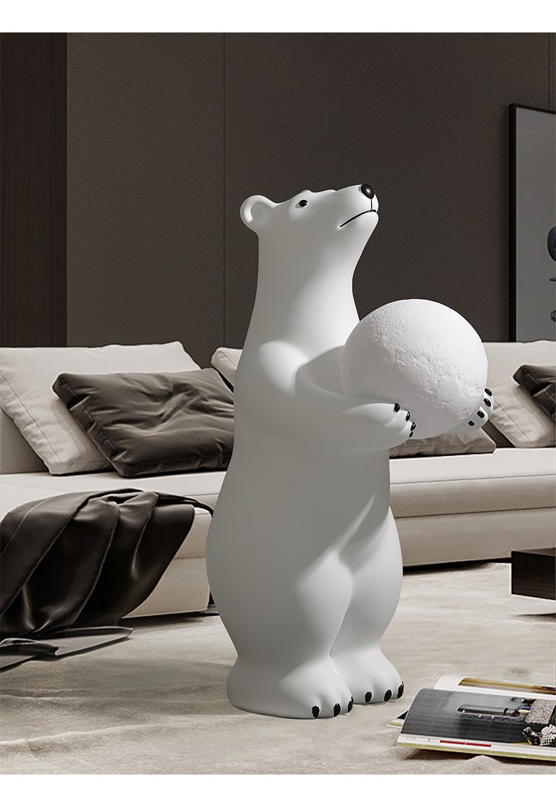 Creative polar bear welcoming large floor-standing decorative items, decorative lights, living room entrance hall home decorations, housewarming and opening gifts pic 4