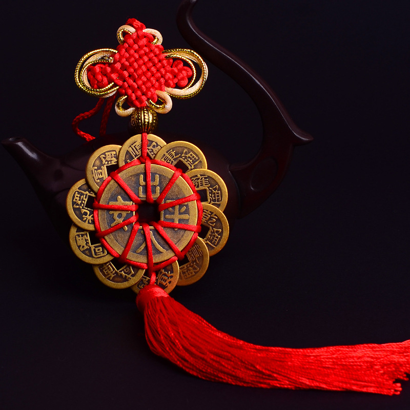 The manufacturer offers genuine pure copper five-emperor coins, gourd double-spike six-emperor copper coins, plum blossom ten-emperor coins and car pendants pic 7