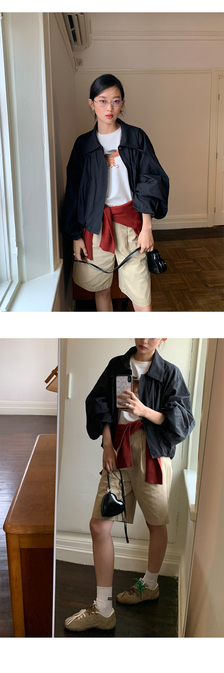 Short-sleeved T-shirt for women in the early autumn of 2024, with a loose, round neck and a simple, slimming design featuring a puppy print pic 13