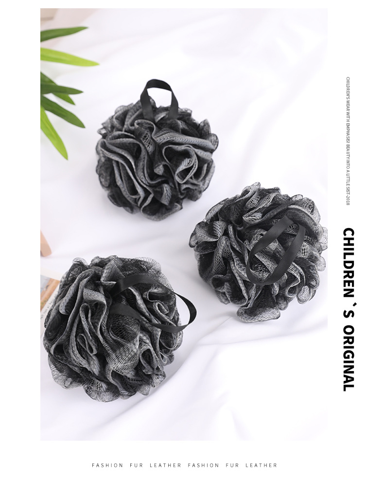 【LOVELY HOME】【 Chi Jia 】50g Large Bamboo Charcoal Black Men Bathing Flower Ball, Bath Ball, Bath towel, Bath ball wholesale pic 9