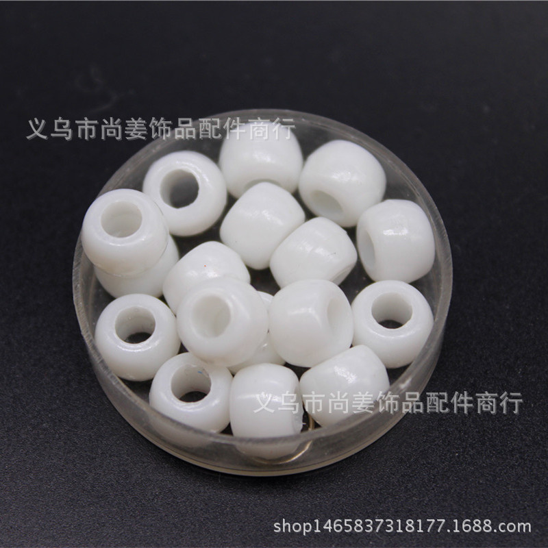 厂家直销6*9mm塑料大孔珠 6*8mm可定制混色混批桶珠 亚克力珠详情10