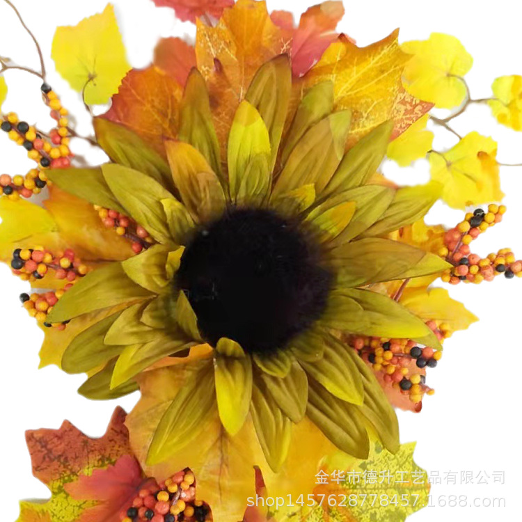 Cross-border e-commerce manufacturers supply Thanksgiving Day, Harvest Festival, Halloween, autumn maple leaves, sunflower wall hangers and ornaments pic 3