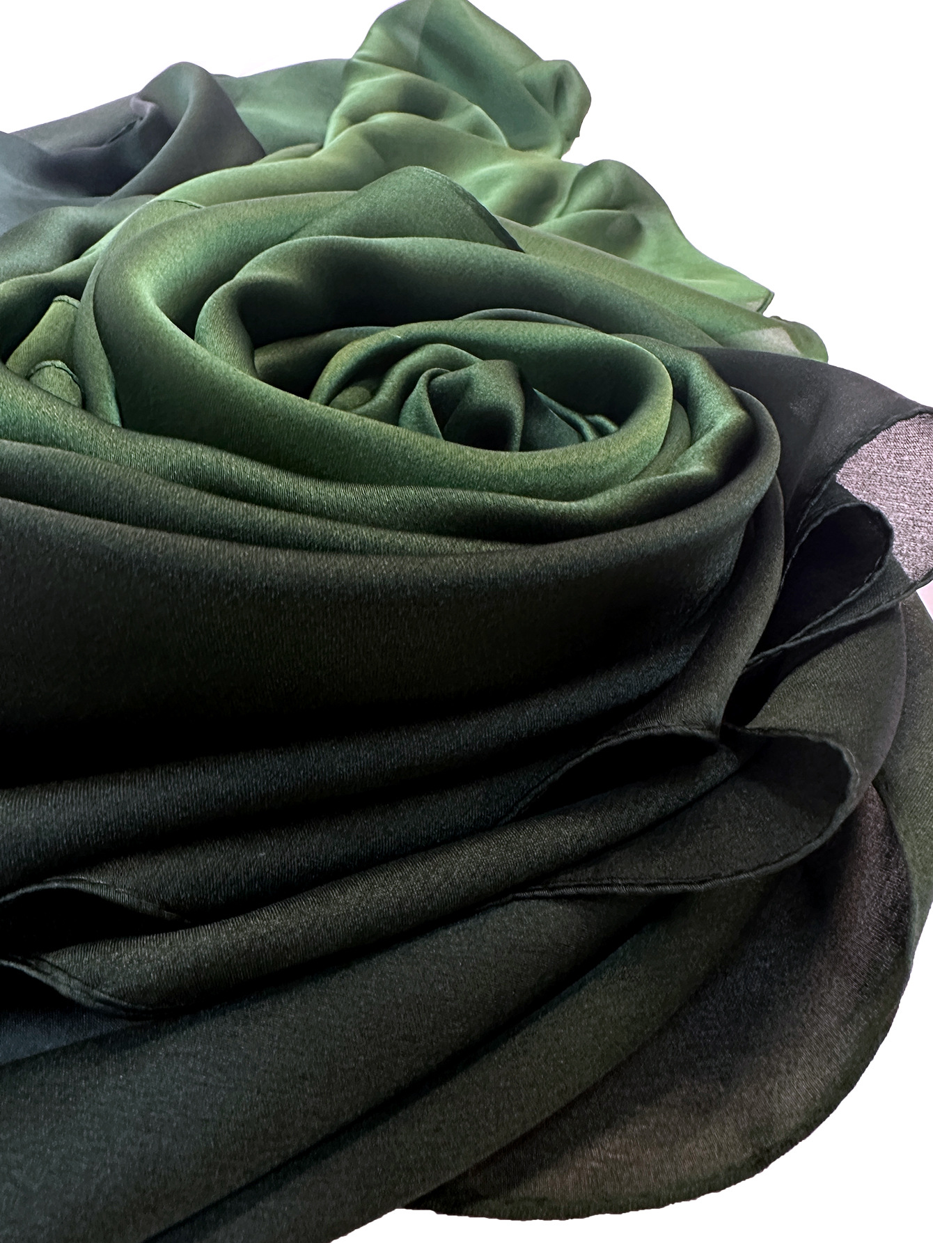 新款欧美出口高级 时尚百搭仿真丝缎面渐变色围巾披肩 工厂批发详情5