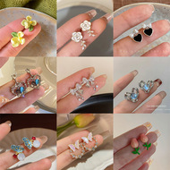 S925银针甜美珍珠花朵耳环女ins风小众百搭高级感耳钉耳饰品批发详情4