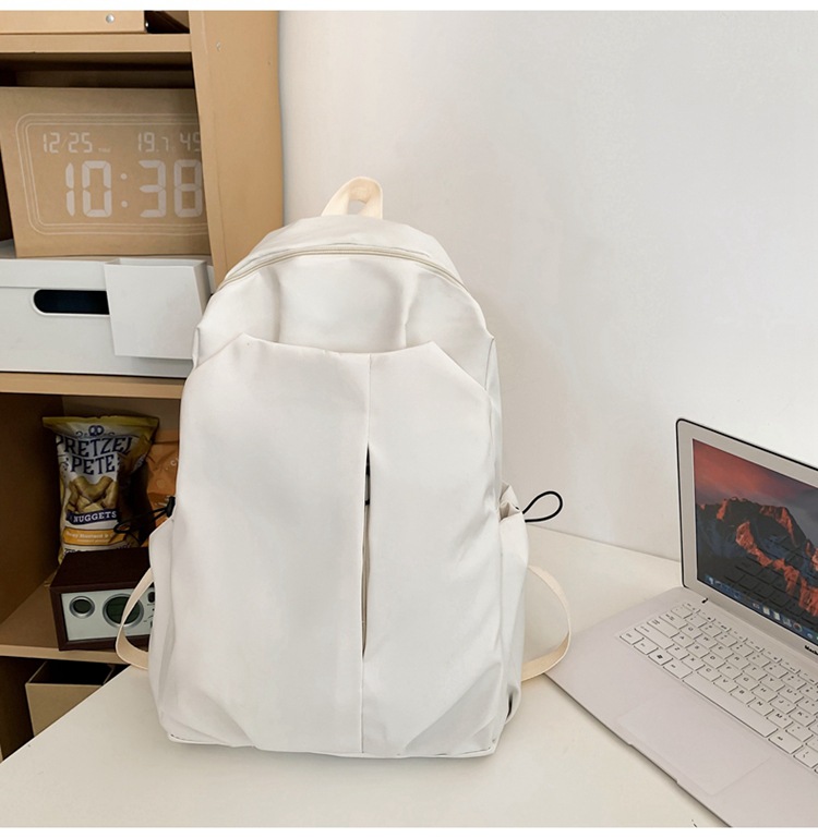 2024新款大容量纯色简约百搭时尚初高中生电脑包大学生双肩背包详情27