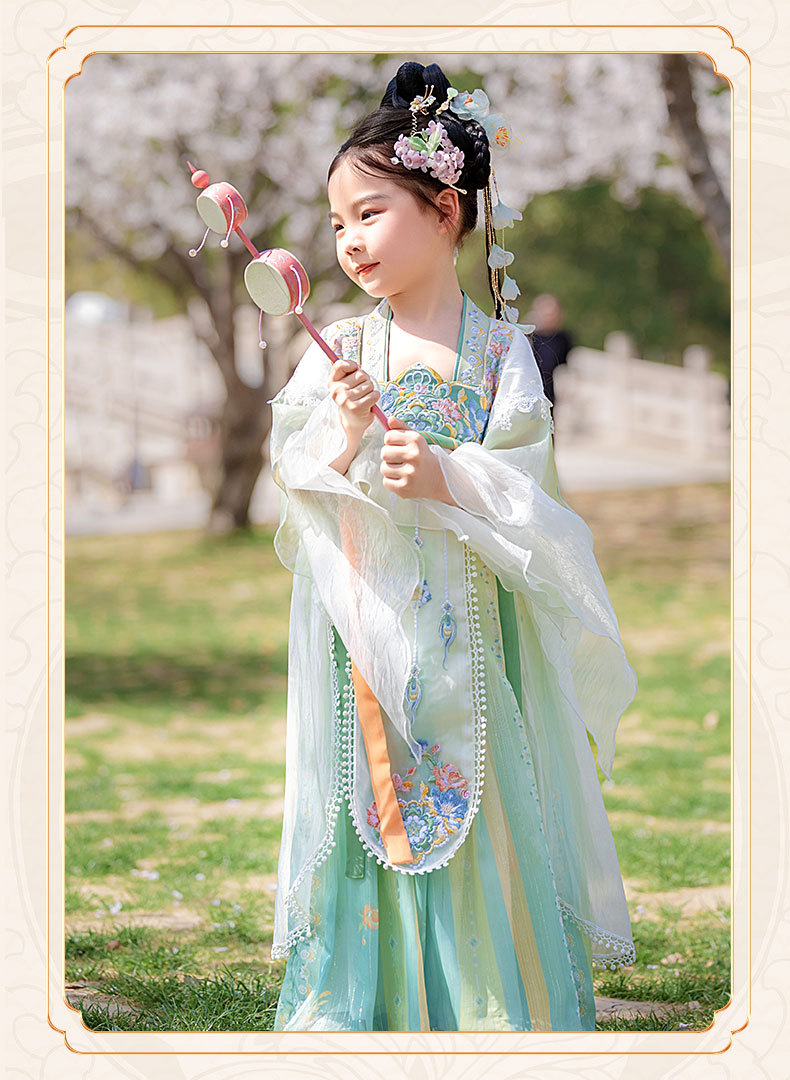 国潮女童汉服2025夏季新款儿童古装仙气高端襦裙小女孩唐装日常连衣裙详情10