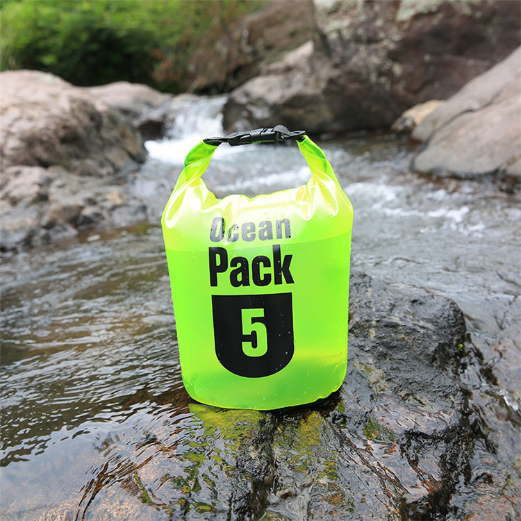 Factory direct supply of outdoor PVC matte semi-transparent waterproof bucket bags, beach clothes, mobile phone folding storage bags, and drift bags pic 30