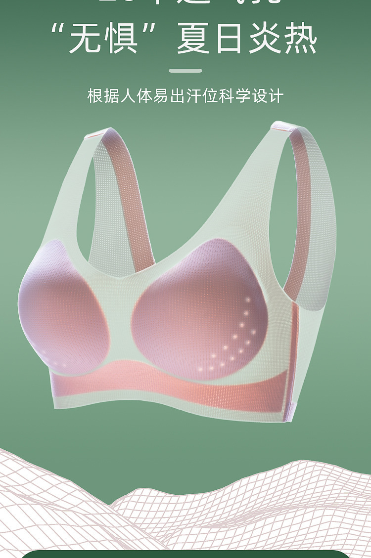 Summer ultra-thin breathable backless bra, hole cup small chest gathering ice silk seamless strapless backless bra for ladies pic 5