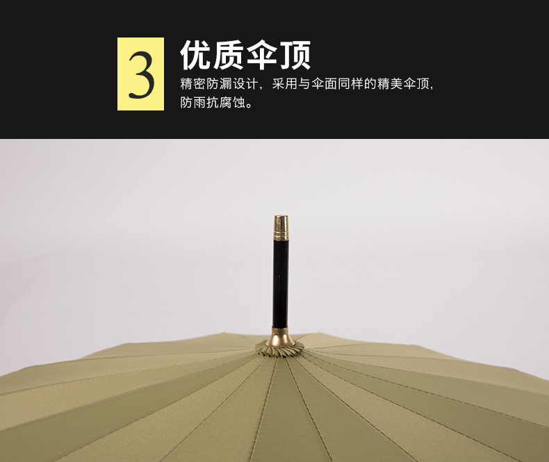 16-bone fiber bone-up fabric, plain and fresh wooden handle, photo landscape advertising umbrella in stock pic 12