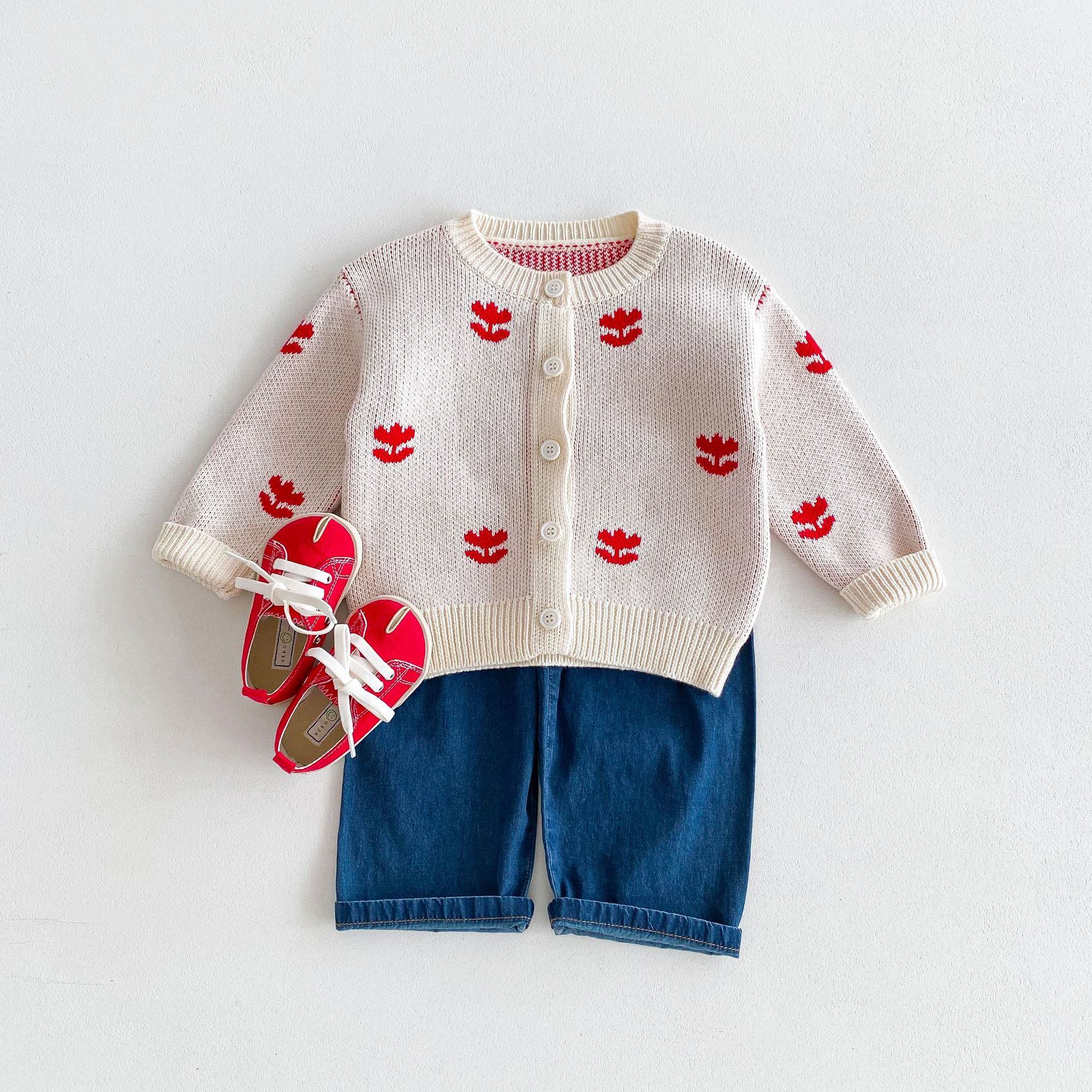 2024秋季新款中小童衣服韩版童装毛衣外套女童拼色公主针织开衫详情8