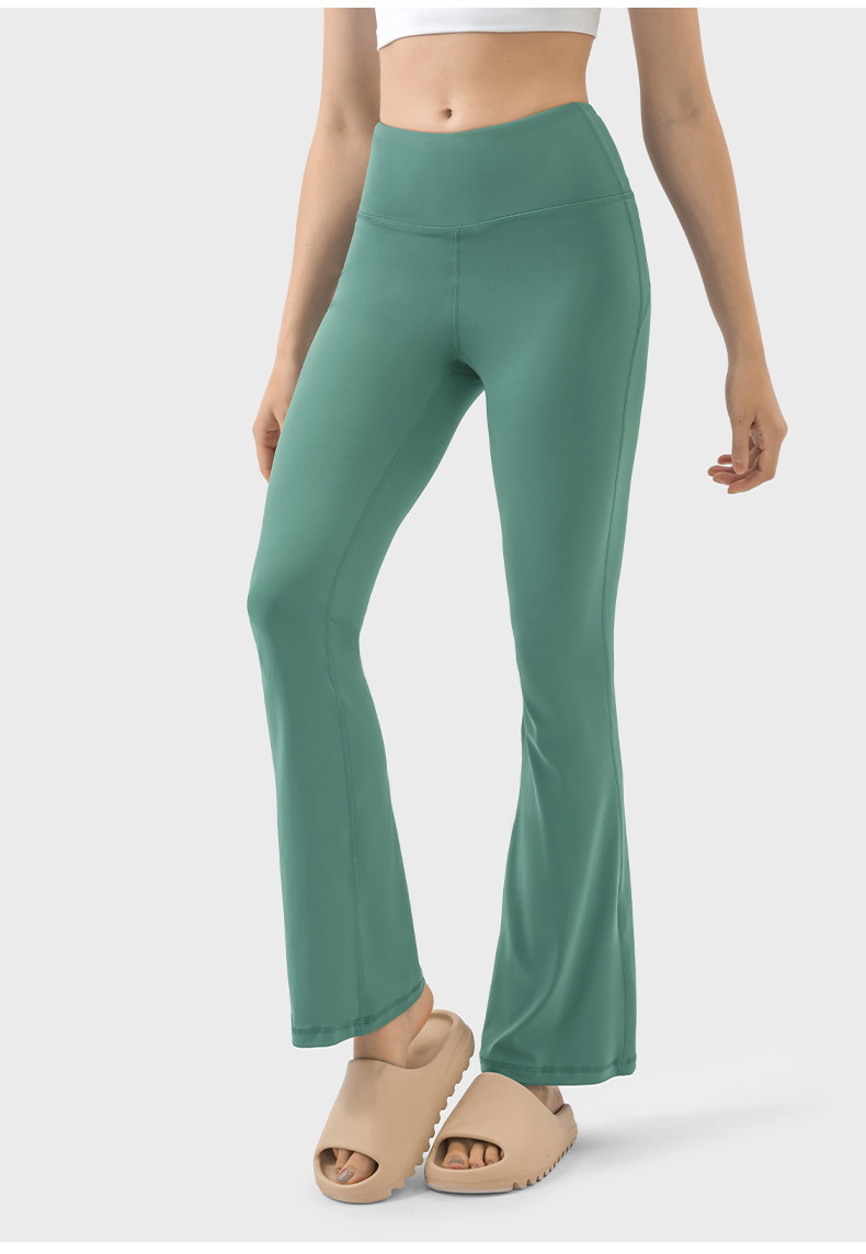 New versatile flared pants for outerwear, fashionable, slimming, elastic high-waisted, hip-lifting, nude yoga pants for women DL204 pic 17
