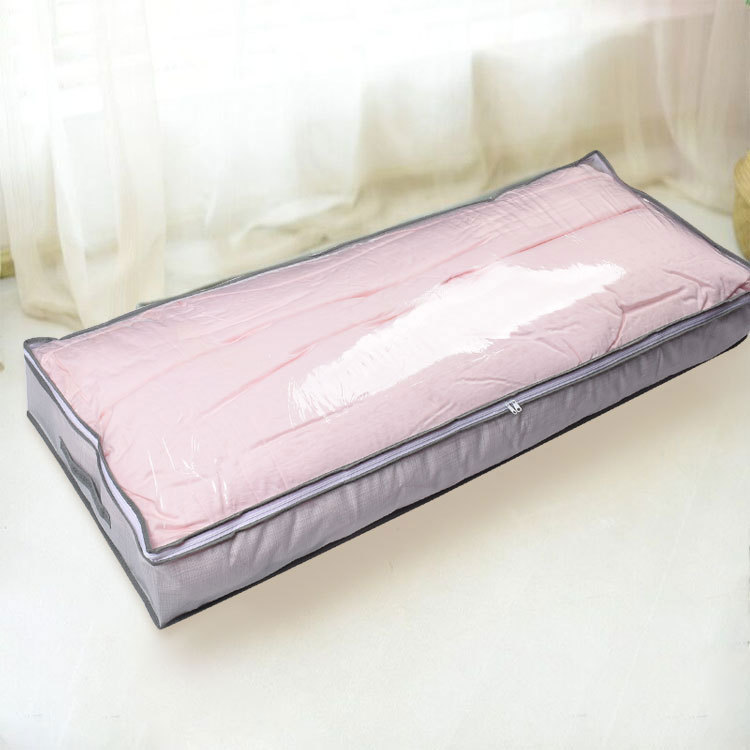 Cross-border Amazon bed bottom clothes storage bags, quilt, cotton quilt fabric storage bags, clothing dust-proof PVC sorting bags pic 2