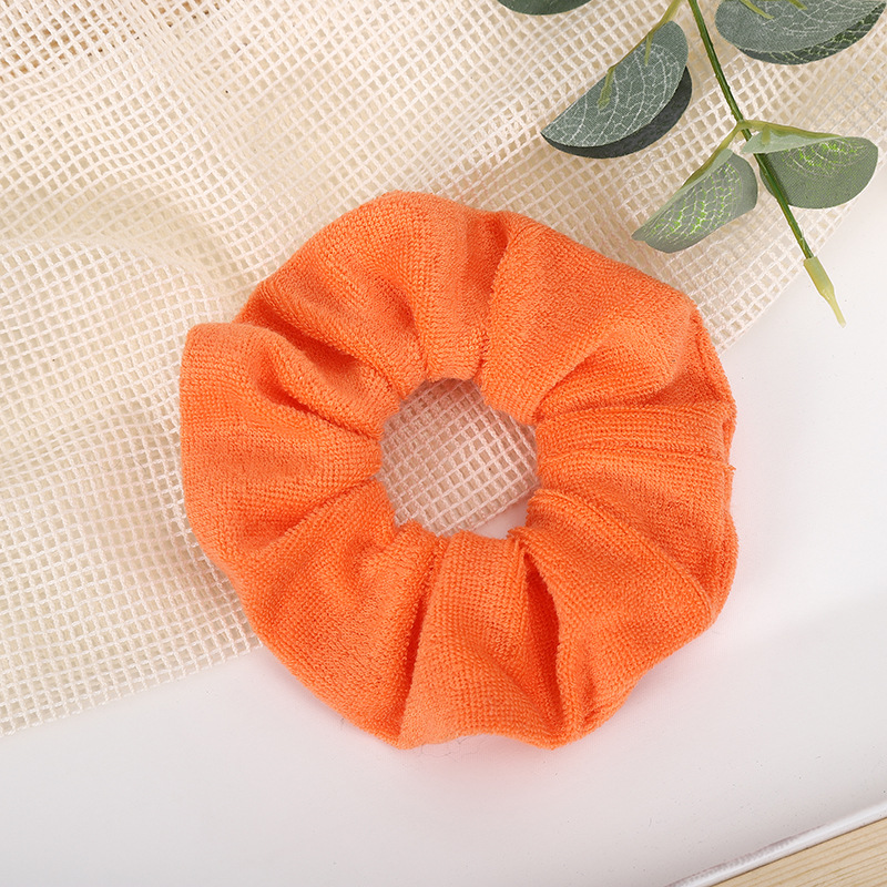 New European and American towel fabric hair band, water-absorbing plush pig large intestine hair rope, face washing head band, sports hair accessory, printed headwear pic 13