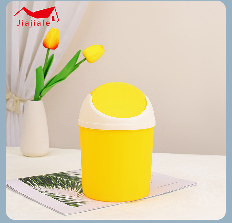 桌面垃圾桶小巧可爱迷你创意卡通多功能笔筒家用塑料送DIY贴纸详情10