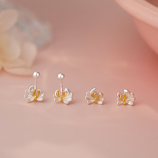 Ganjia Tongti S925 pure silver simple round piece earrings, elegant matte ear buckles, fashionable Hong Kong-style internet-famous ear rings pic 8