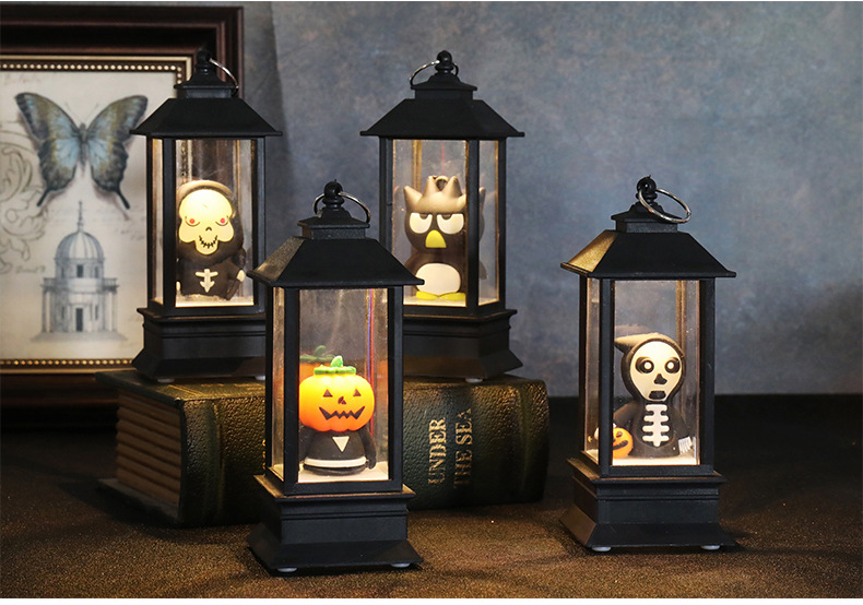 Cross-border new Halloween pumpkin lanterns, LED light wind lanterns, bar secret room Halloween costume supplies and props pic 13