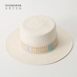 Summer beach hat for women wearing straw hats, Japanese fashion, trendy paper hat, casual monofilament, perforated, breathable and versatile woven straw hat pic 11