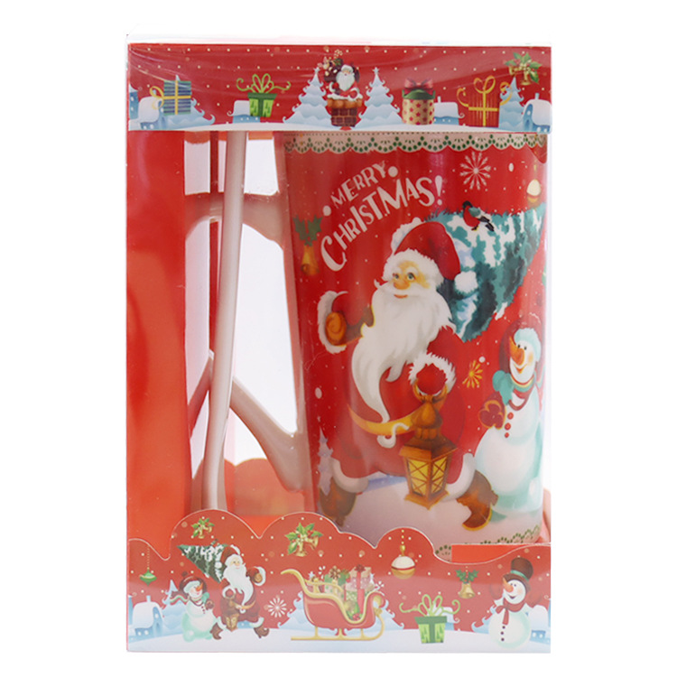 Christmas cup ceramic export English new style mug, water cup, coffee cup gift packaging with handle and spoon pic 4