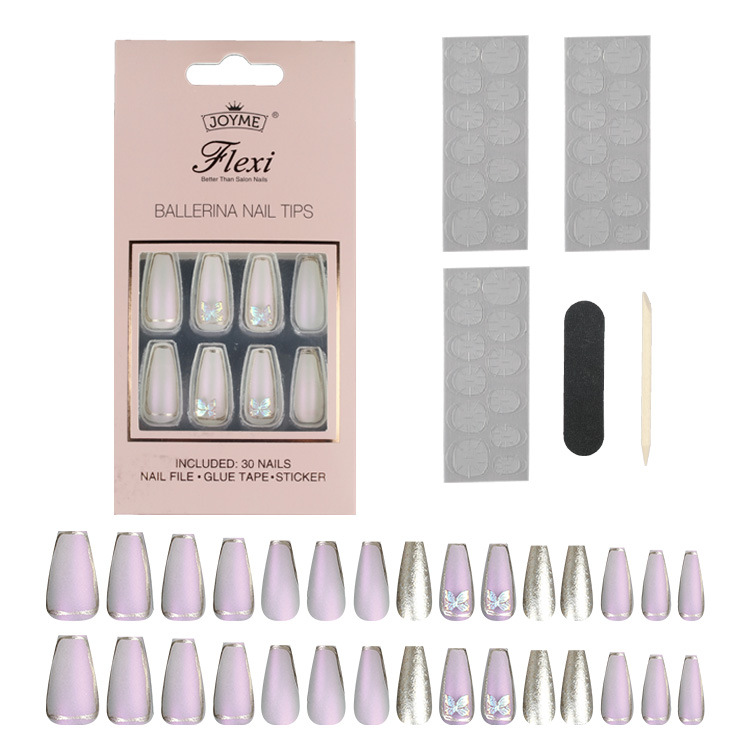 New 30 piece wearable uñas largo medio ballet uñas trapezoidal parche uñas falsas parche uñas falsas europa y Estados Unidos cross border custom manicure pic 8