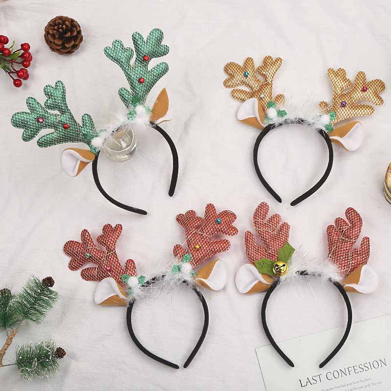European and American Christmas glowing headbands, reindeer antler headwear, party headbands, Christmas small gifts, party performance dress-up headbands pic 6