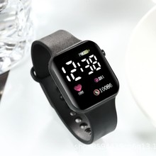 2024新品电镀韩版 LED学生电子表 方形按键彩灯男女情侣运动手表详情18