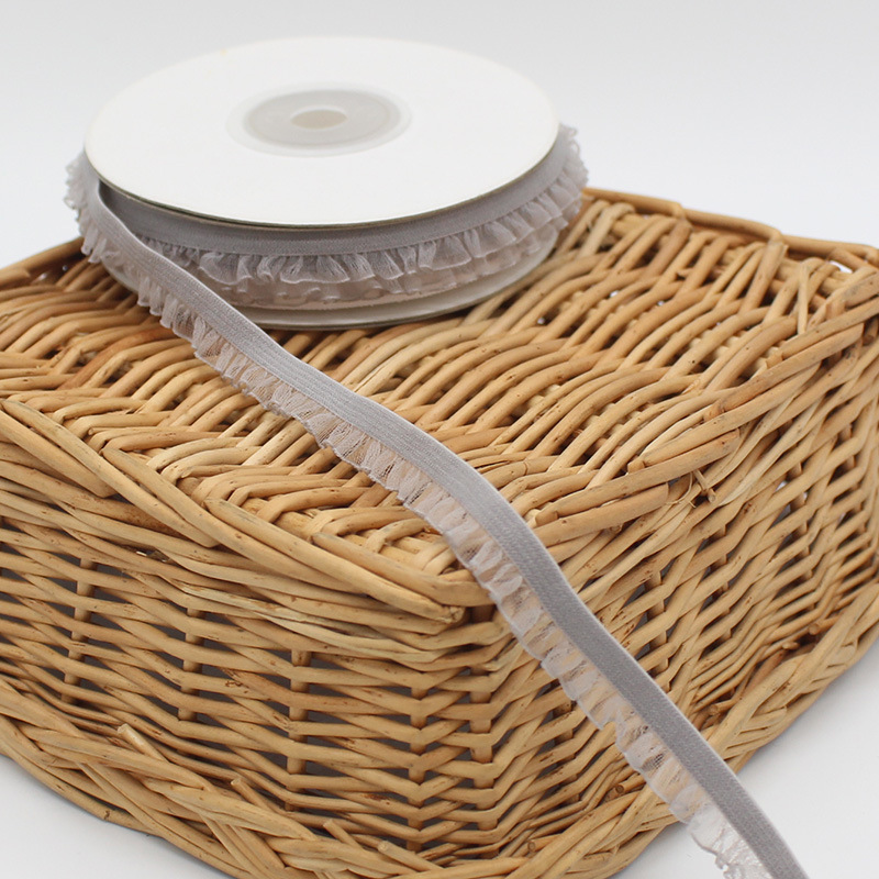 In stock: 1.0cm single-sided black fungus snow yarn lace elastic band for baby clothes, decorative accessories, home textile edging materials pic 15