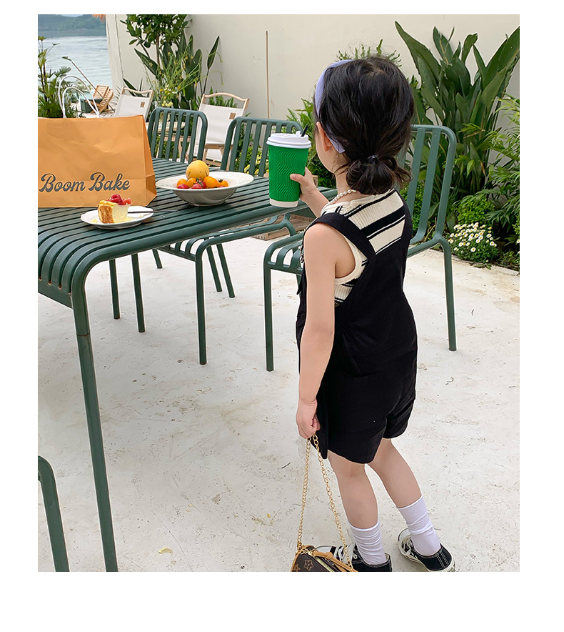 黑色背带裤女宝宝2023年新款夏季女童洋气牛仔裤儿童夏装韩国牛仔详情12