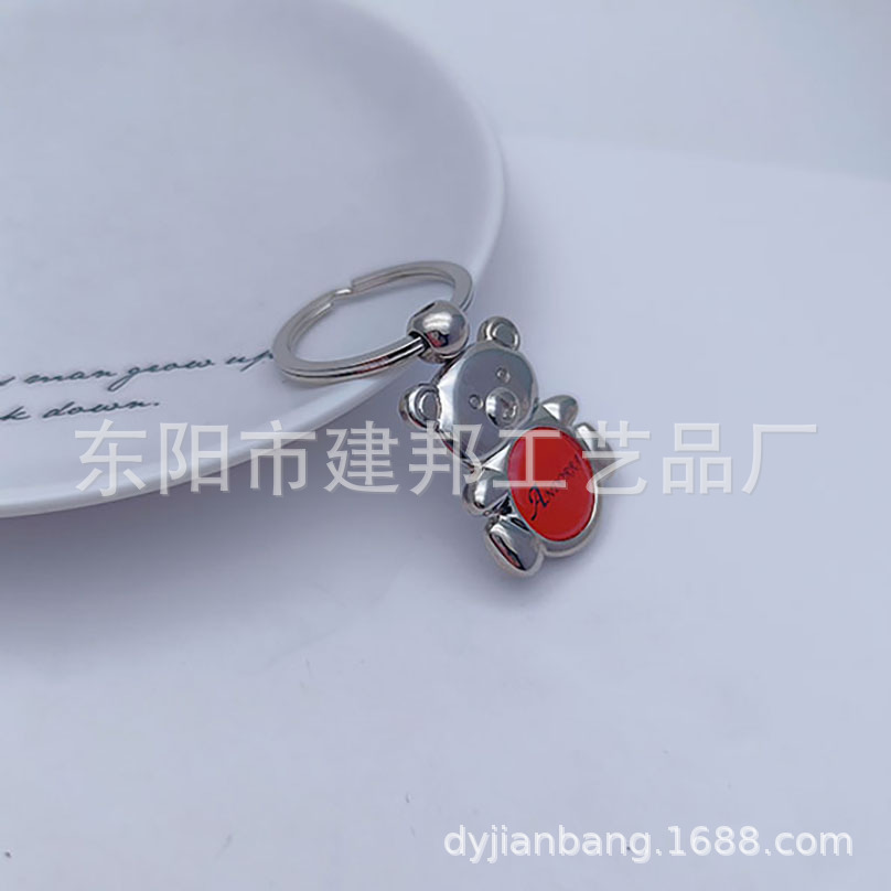 厂家定制个性金属旅游纪念品立体光面小熊贴纸挂件锌合金钥匙扣详情3