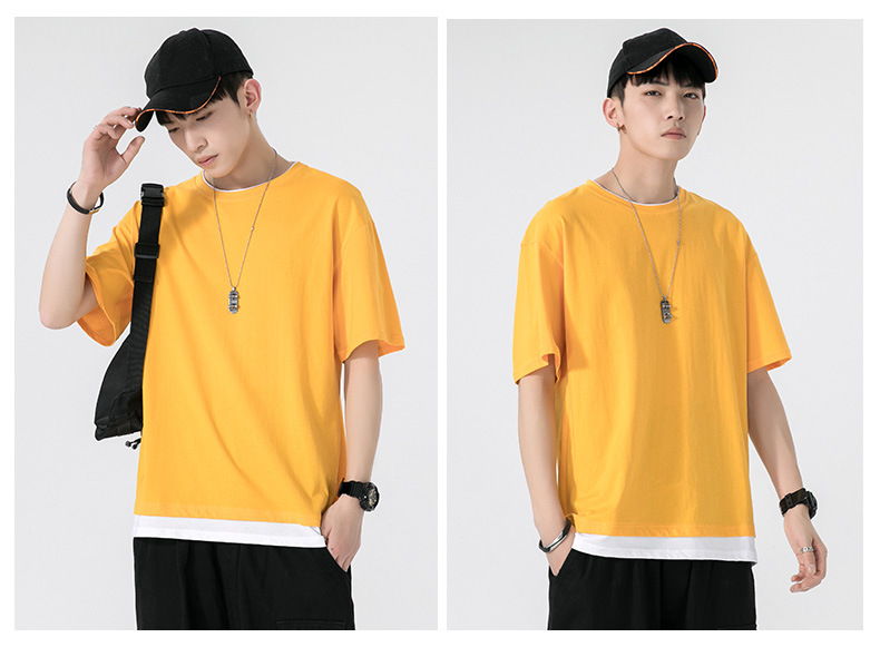 A new summer style American high street round-neck short-sleeved T-shirt for men with loose and simple printed half-sleeved top pic 17