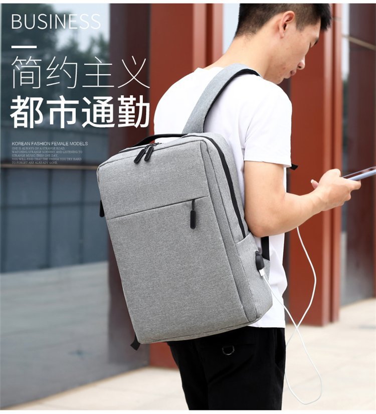 Cross-border backpacks, simple notebooks, business computer bags, campus student schoolbags, trendy travel backpacks that can be printed with logos pic 35