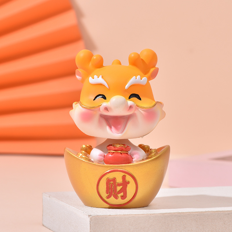龙年吉祥物纳福祥龙摆件招财卡通摇头公仔汽车内摆件新年装饰礼品详情9