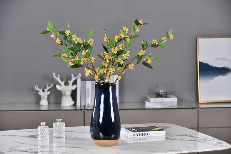 Wholesale artificial yellow osmanthus and laurel, green landscape garden artificial trees, decorative golden osmanthus leaves, home, hotel and homestay artificial flowers pic 38