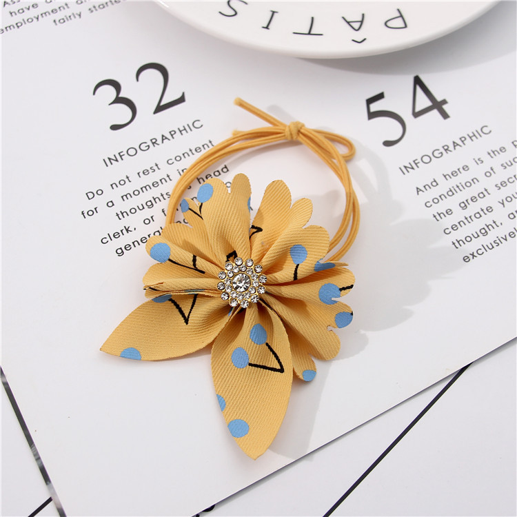 New Korean-style fresh and elastic hair bands, hair ties, fabric, butterfly flower hair ties, hair accessories, knotted leather covers for women wholesale pic 9