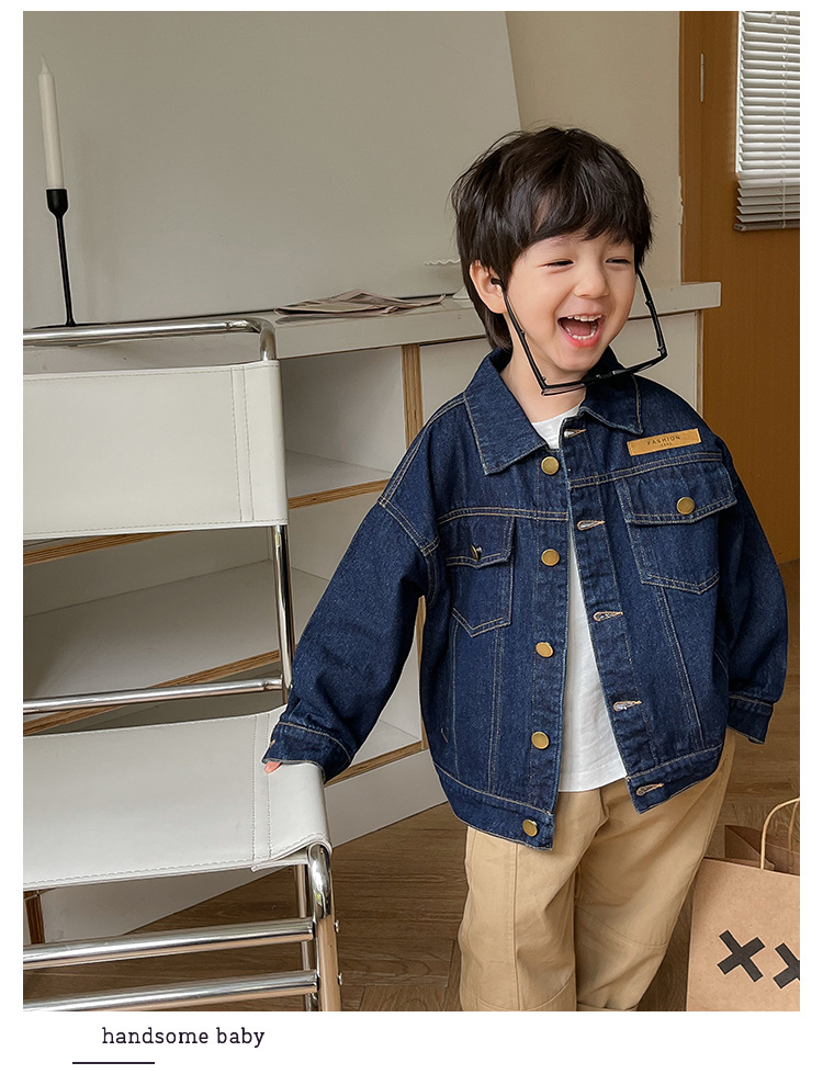 儿童外套2023童酷春季新款男女童韩版牛仔外套宝宝洋气短款上衣潮详情15