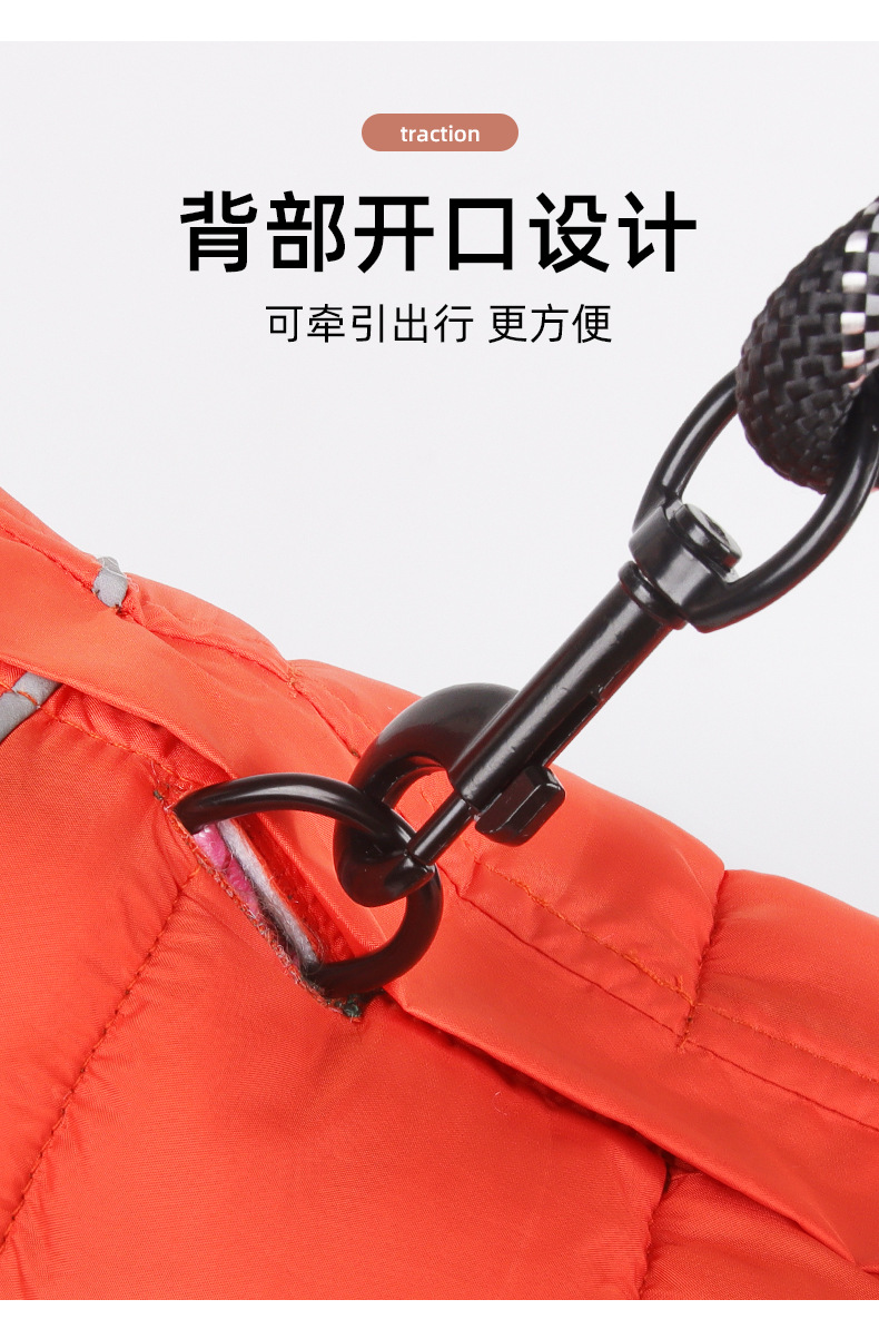New autumn and winter dog clothes: Warm, reflective, thickened waterproof cotton coat for puppies, double-sided wearable, 698 pic 5