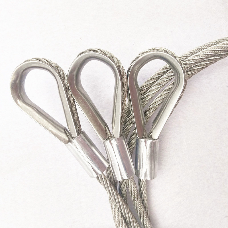 Direct supply of stainless steel wire rope crimped chicken heart ring cable connection line with anti-corrosion crimped joint at both ends pic 4