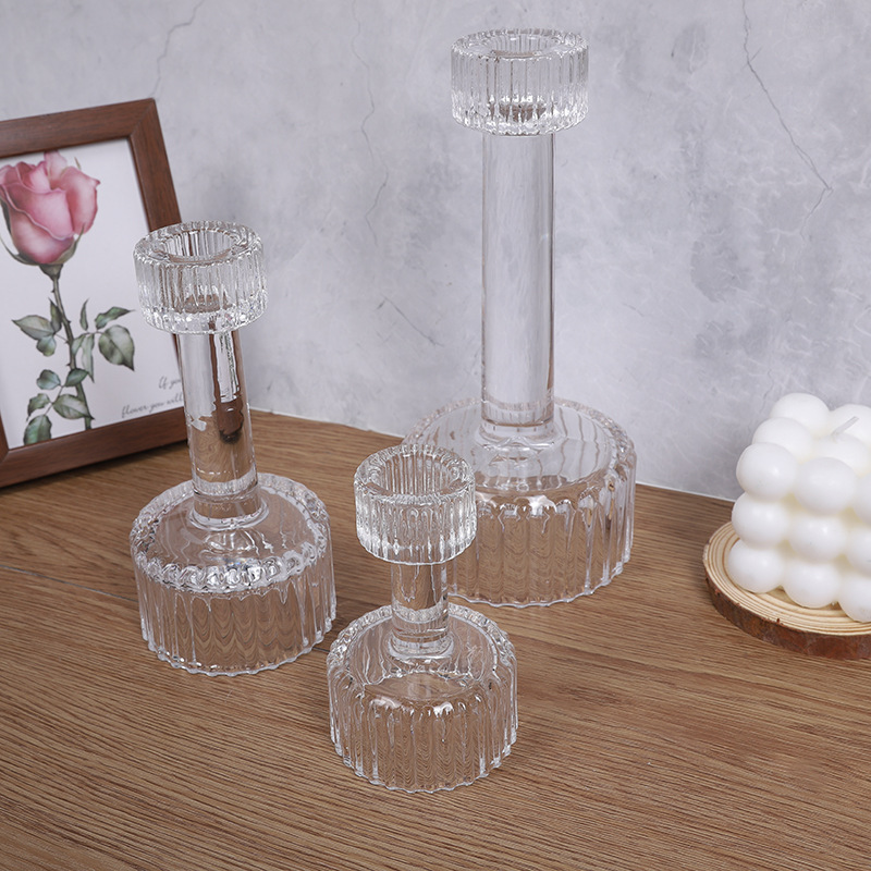 Light luxury glass candle ornaments, romantic dining table, candlelight dinner wholesale, simple decorative ornaments pic 5