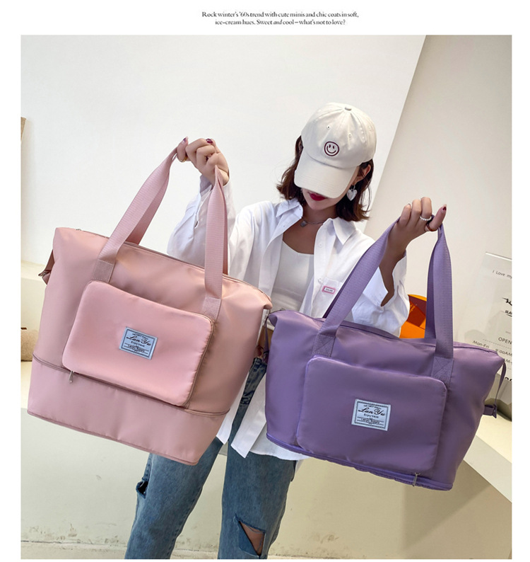 Wholesale dry and wet separation sports hand-held shoulder bags, yoga and fitness bags, folding and storage large-capacity travel bags, LOGO pic 23