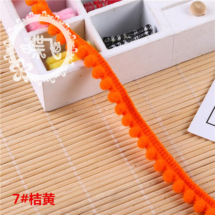 现货供应35色爆款密芽边毛毛虫织带DIY手工帽子服装辅料 毛球花边详情21